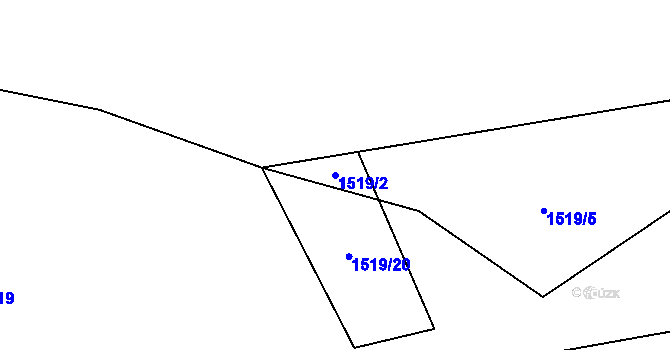 Parcela st. 1519/2 v KÚ Jesenice u Sedlčan, Katastrální mapa