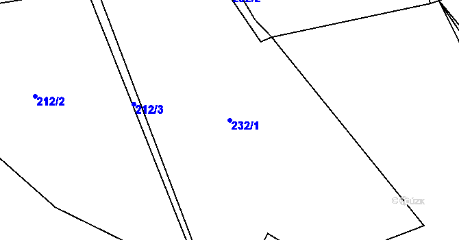 Parcela st. 232/1 v KÚ Jesenice u Sedlčan, Katastrální mapa