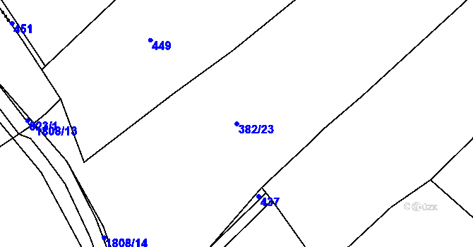 Parcela st. 382/23 v KÚ Jesenice u Sedlčan, Katastrální mapa