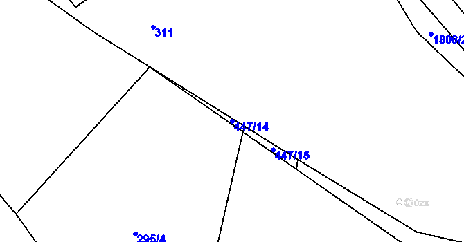 Parcela st. 447/14 v KÚ Jesenice u Sedlčan, Katastrální mapa