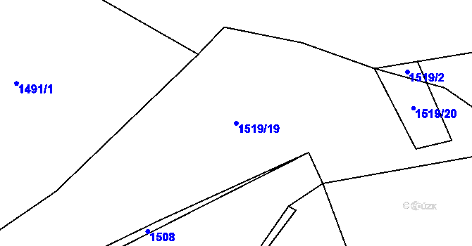 Parcela st. 1519/19 v KÚ Jesenice u Sedlčan, Katastrální mapa