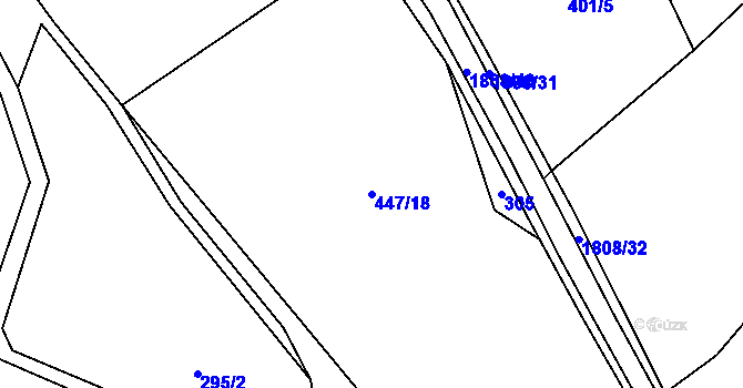 Parcela st. 447/18 v KÚ Jesenice u Sedlčan, Katastrální mapa