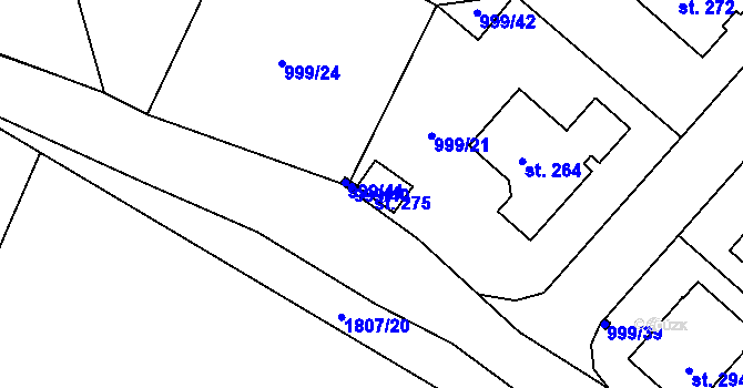 Parcela st. 275 v KÚ Jesenice u Sedlčan, Katastrální mapa
