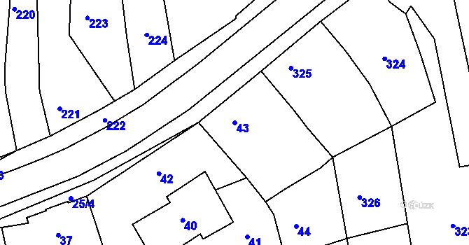 Parcela st. 43 v KÚ Jesenice u Rakovníka, Katastrální mapa