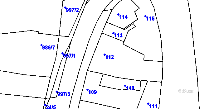 Parcela st. 112 v KÚ Jesenice u Rakovníka, Katastrální mapa