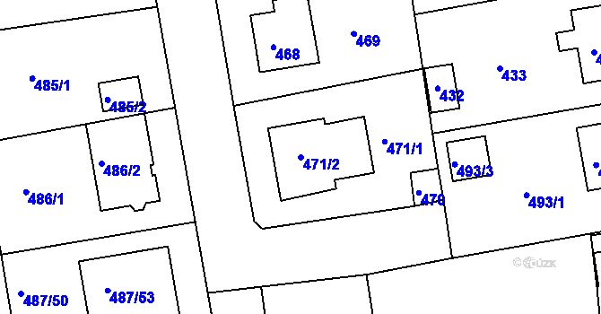 Parcela st. 471/2 v KÚ Jesenice u Rakovníka, Katastrální mapa