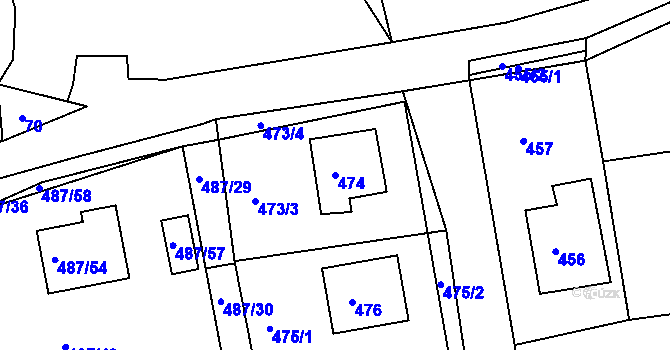 Parcela st. 474 v KÚ Jesenice u Rakovníka, Katastrální mapa