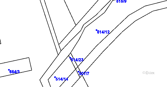Parcela st. 514/13 v KÚ Jesenice u Rakovníka, Katastrální mapa
