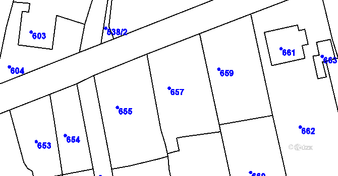 Parcela st. 657 v KÚ Jesenice u Rakovníka, Katastrální mapa