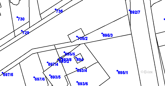 Parcela st. 693/9 v KÚ Jesenice u Rakovníka, Katastrální mapa
