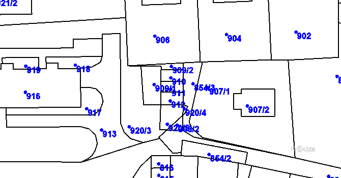 Parcela st. 911 v KÚ Jesenice u Rakovníka, Katastrální mapa