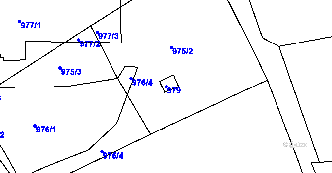 Parcela st. 979 v KÚ Jesenice u Rakovníka, Katastrální mapa