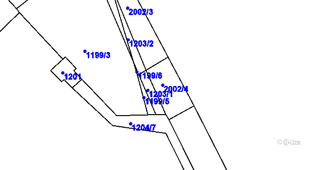 Parcela st. 2002/4 v KÚ Jesenice u Rakovníka, Katastrální mapa