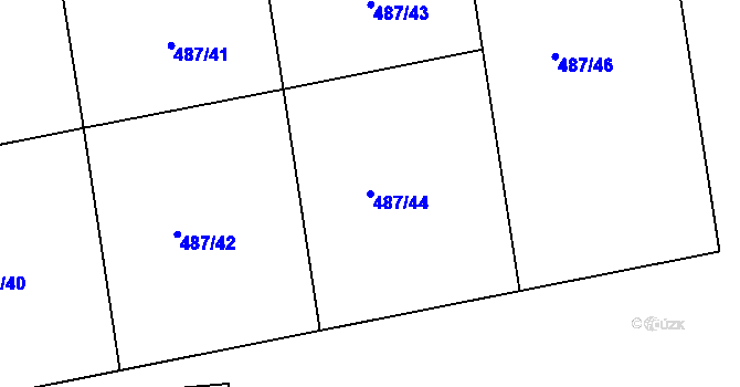 Parcela st. 487/44 v KÚ Jesenice u Rakovníka, Katastrální mapa