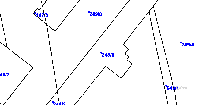 Parcela st. 248/1 v KÚ Jesenice u Rakovníka, Katastrální mapa