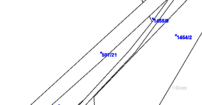 Parcela st. 507/21 v KÚ Jesenice u Rakovníka, Katastrální mapa