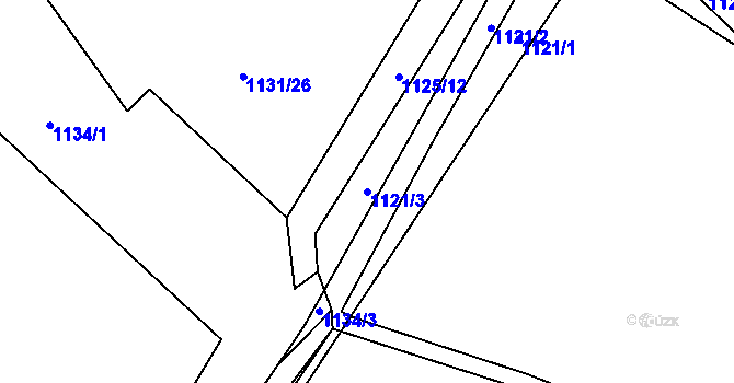 Parcela st. 1121/3 v KÚ Jesenice u Rakovníka, Katastrální mapa