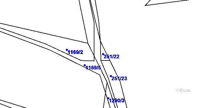 Parcela st. 251/22 v KÚ Jesenice u Rakovníka, Katastrální mapa