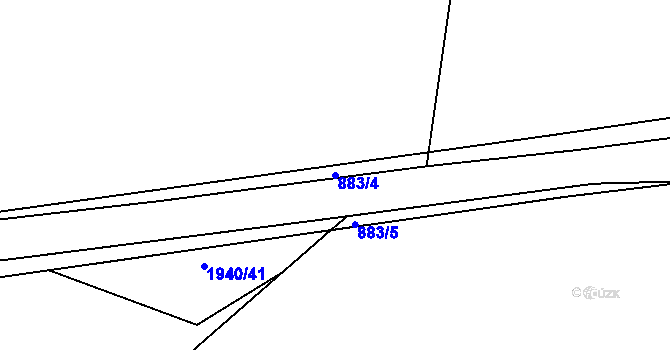 Parcela st. 883/4 v KÚ Jesenice u Rakovníka, Katastrální mapa