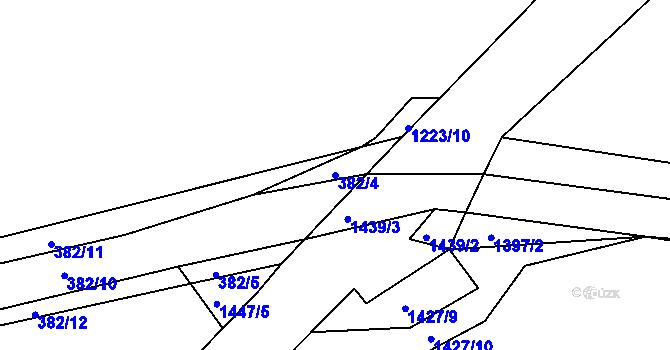 Parcela st. 382/4 v KÚ Jesenice u Rakovníka, Katastrální mapa