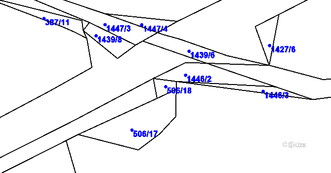 Parcela st. 506/18 v KÚ Jesenice u Rakovníka, Katastrální mapa
