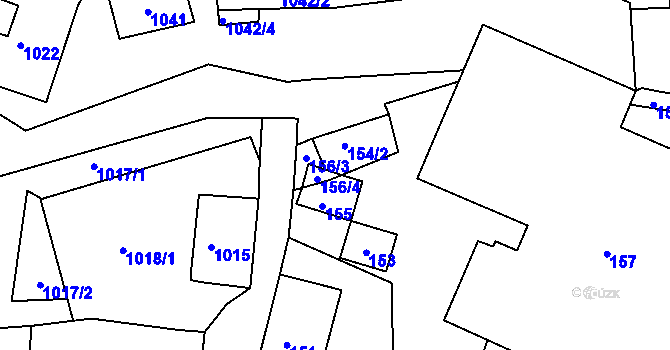 Parcela st. 154/3 v KÚ Jesenice u Rakovníka, Katastrální mapa