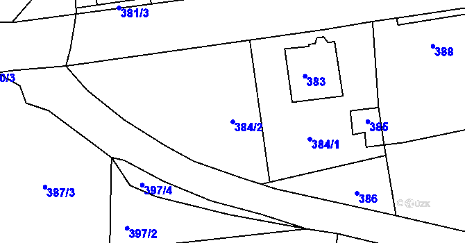Parcela st. 384/2 v KÚ Jesenice u Rakovníka, Katastrální mapa