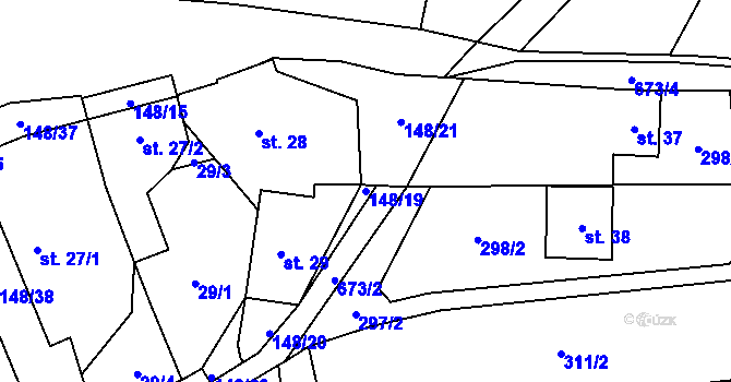 Parcela st. 148/19 v KÚ Kosobody, Katastrální mapa