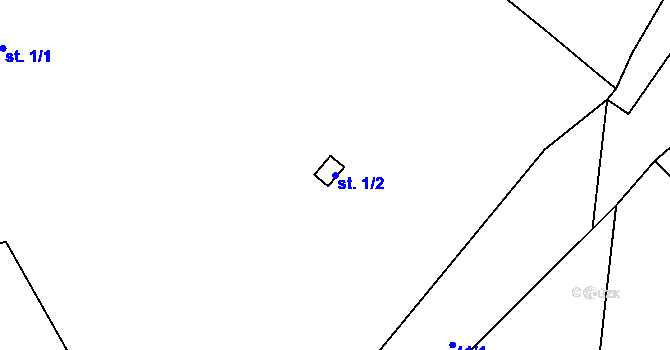 Parcela st. 1/2 v KÚ Soseň, Katastrální mapa