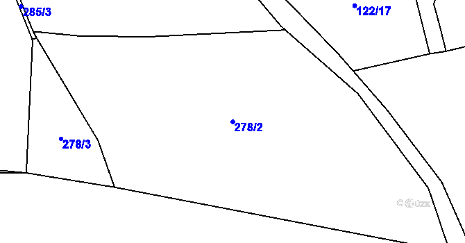 Parcela st. 278/2 v KÚ Soseň, Katastrální mapa