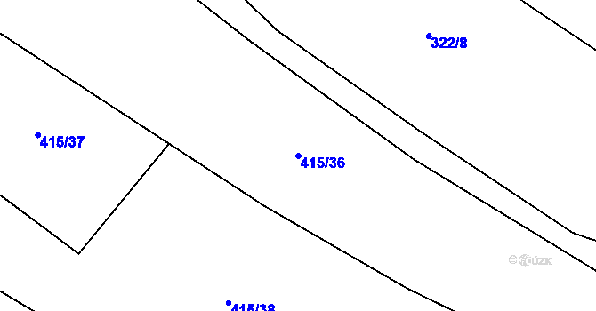 Parcela st. 415/36 v KÚ Soseň, Katastrální mapa