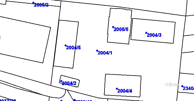 Parcela st. 2004/1 v KÚ Jeseník, Katastrální mapa