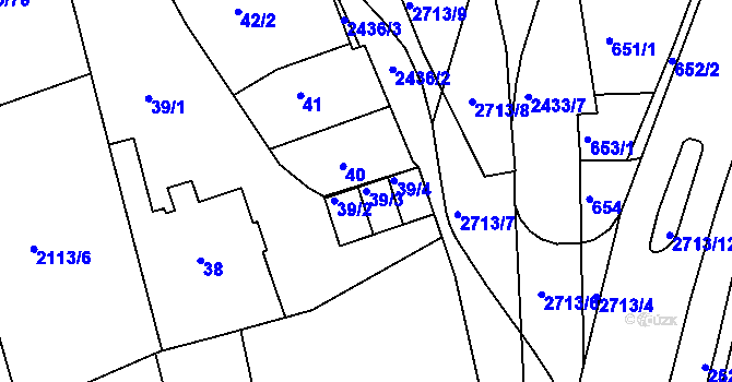 Parcela st. 39/3 v KÚ Jeseník, Katastrální mapa