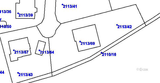 Parcela st. 2113/69 v KÚ Jeseník, Katastrální mapa