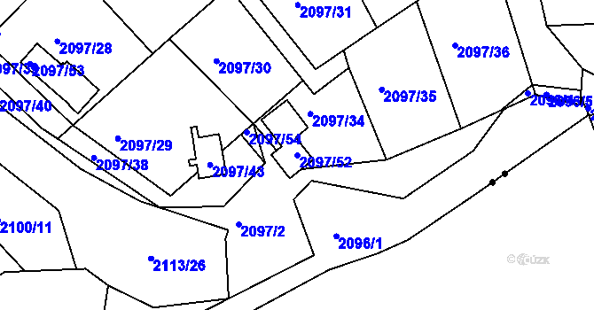 Parcela st. 2097/52 v KÚ Jeseník, Katastrální mapa