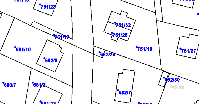 Parcela st. 682/29 v KÚ Jeseník, Katastrální mapa