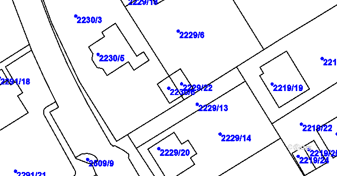 Parcela st. 2230/6 v KÚ Jeseník, Katastrální mapa