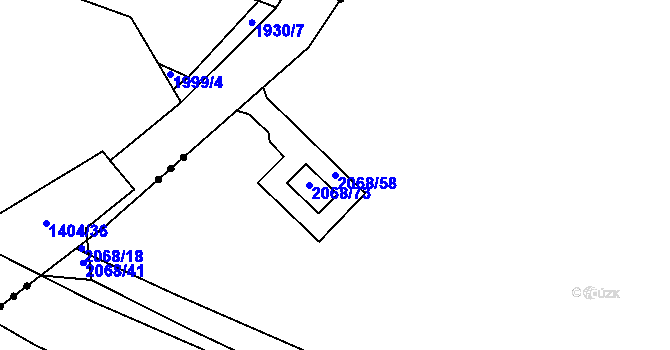 Parcela st. 2068/58 v KÚ Jeseník, Katastrální mapa
