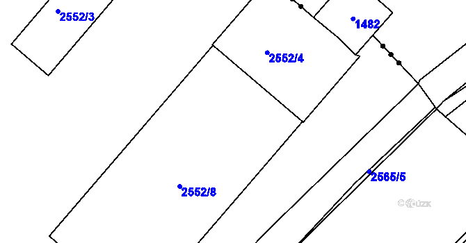 Parcela st. 2552/8 v KÚ Jeseník, Katastrální mapa