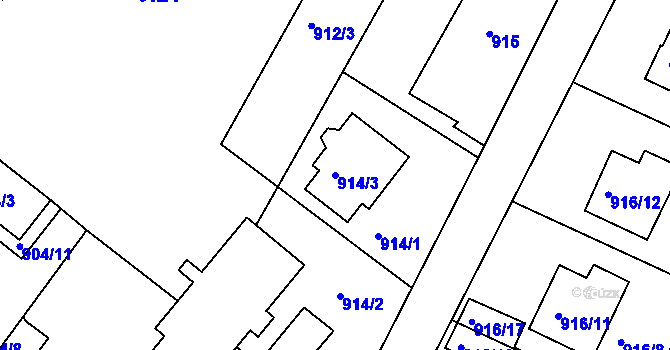 Parcela st. 914/3 v KÚ Jeseník, Katastrální mapa