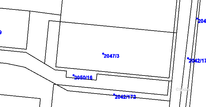 Parcela st. 2047/3 v KÚ Jeseník, Katastrální mapa
