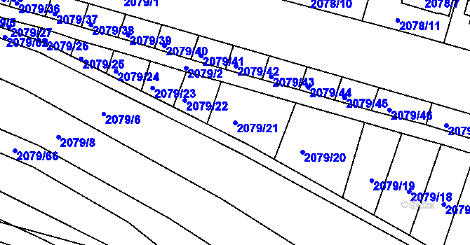 Parcela st. 2079/21 v KÚ Jeseník, Katastrální mapa