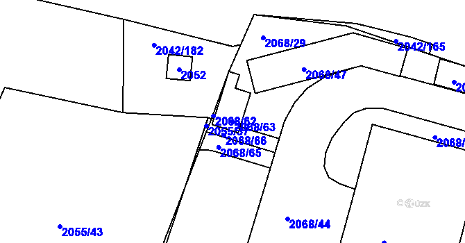 Parcela st. 2068/63 v KÚ Jeseník, Katastrální mapa