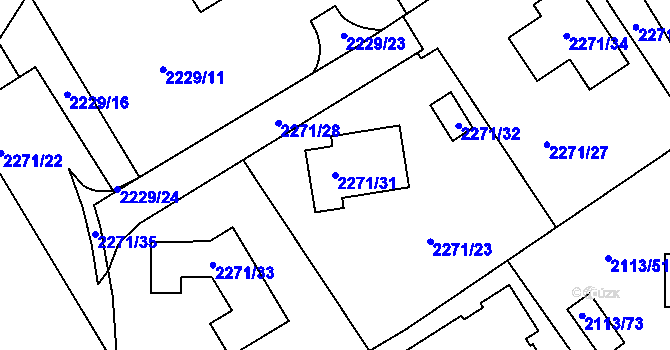 Parcela st. 2271/31 v KÚ Jeseník, Katastrální mapa