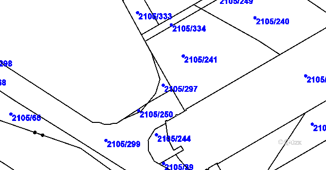 Parcela st. 2105/297 v KÚ Jeseník, Katastrální mapa