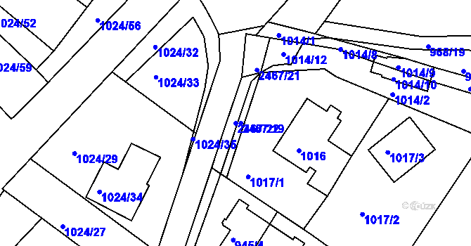 Parcela st. 2467/22 v KÚ Jeseník, Katastrální mapa