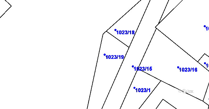 Parcela st. 1023/19 v KÚ Jeseník, Katastrální mapa