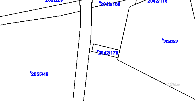 Parcela st. 2042/175 v KÚ Jeseník, Katastrální mapa