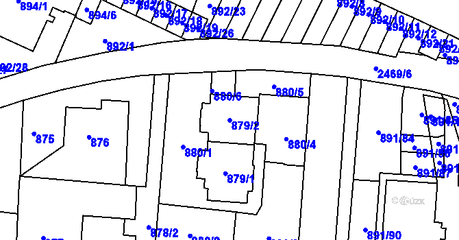 Parcela st. 879/2 v KÚ Jeseník, Katastrální mapa