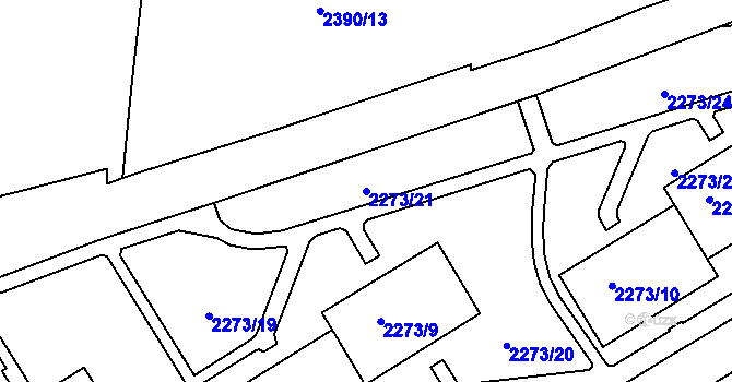 Parcela st. 2273/21 v KÚ Jeseník, Katastrální mapa